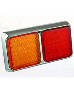 LED Autolamps 80CAR Double Series Stop/Tail/Indicator Combination Lamp - Chrome (Blister Single)