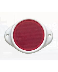 Narva 84082/50 Red Retro Reflector 80mm dia. in Plastic Holder with Dual Fixing Holes (Bulk Pack of 50)