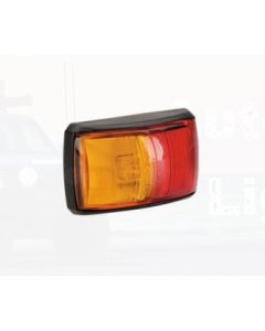 Narva 91402BL 10-33 Volt L.E.D Side Marker Lamp (Red / Amber) with Black Deflector Base and 0.5m Cable (Blister Pack)
