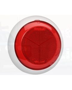 Red Retro Reflector with Contoured 150mm dia White Base 