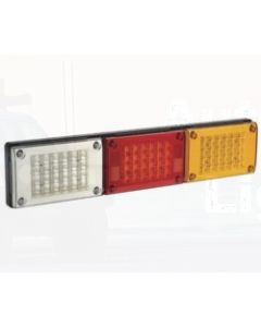 Narva 94856H 9-33 Volt L.E.D Reverse, Stop/Tail and Rear Direction Indicator Lamp for Horizontal Mounting, 0.5m Cable, Black Housing and Security Caps