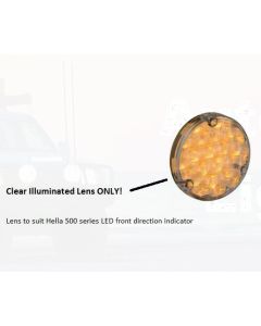 Clear Illuminated LED front direction lens to suit hella 500 series