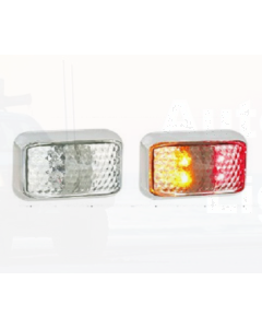 LED Autolamps 35CCARM Red/Amber Side Marker with Chrome Bracket