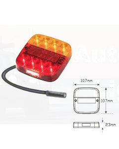 LED Autolamps 99ARL4.0 Stop/Tail/Indicator/Reflector/Licence Combination Lamp - 4m Cable (Poly Bag)