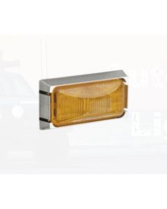 Narva 91514 24 Volt Sealed Side Direction Indicator or External Cabin Lamp Kit (Amber) with Chrome Mounting Base