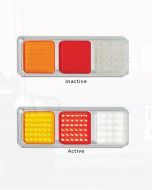 LED Autolamps 80CARWM Stop/Tail/Indicator/Reverse Triple Combination Lamp - Multivolt, Chrome (Blister)