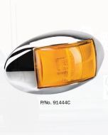 Narva 91444CBL 10-33 Volt L.E.D Side Direction Indicator Lamp (Amber) with Oval Chrome Deflector Base and 0.5m Cable (Blister Pack)
