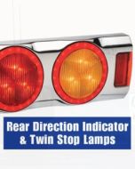 Narva 94364C 9-33 Volt L.E.D Rear Direction Indicator and Twin Stop Lamps with L.E.D Tail Rings and 0.5m of Hard-Wired Cables