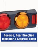 Narva 94363 9-33 Volt L.E.D Reverse, Rear Direction Indicator and Stop / Tail Lamp, 0.5m of Hard-Wired Cable and Grey Housing with In-built Retro Reflectors