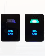 Lightforce Momentary Negative Polarity Switch, LED Bar - GR/BL LED (inc Hilux/Prado/Ranger PXII)