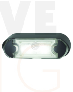Hella LED Licence Plate Lamp 12/24V Angled Black Flush Mount Housing