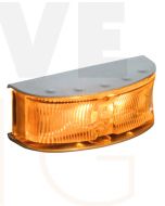 Hella HD LED Supplementary Side Direction Indicator or Cab Marker - Amber Illuminated, Satin S/S Housing (2027)