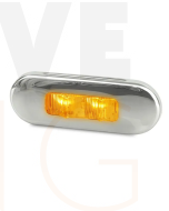 Hella 2086S DuraLED Flush Mount Supplementary Side Direction Indicator - Stainless Rim